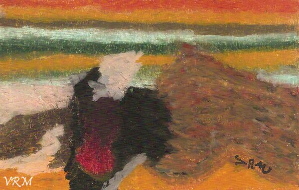 Sleeping Sheep, oil pastel on paper, 5.5x8 inches, available