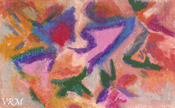 Beautiful Chaos, oil pastel on paper, 5.5x8 inches, available