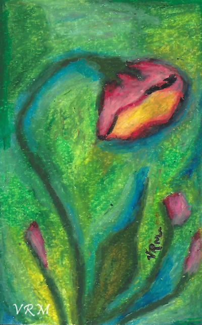 Nature's Rhythm, oil pastel on paper, 5.5x8 inches, available