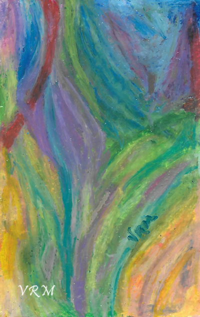 Wise Indeed, oil pastel on paper, 5.5x8 inches, available